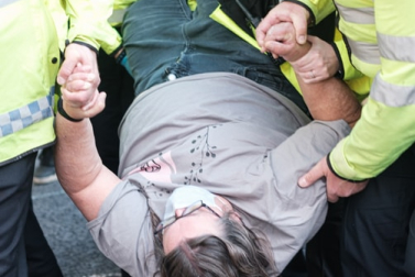 a person is being helped by rescuers