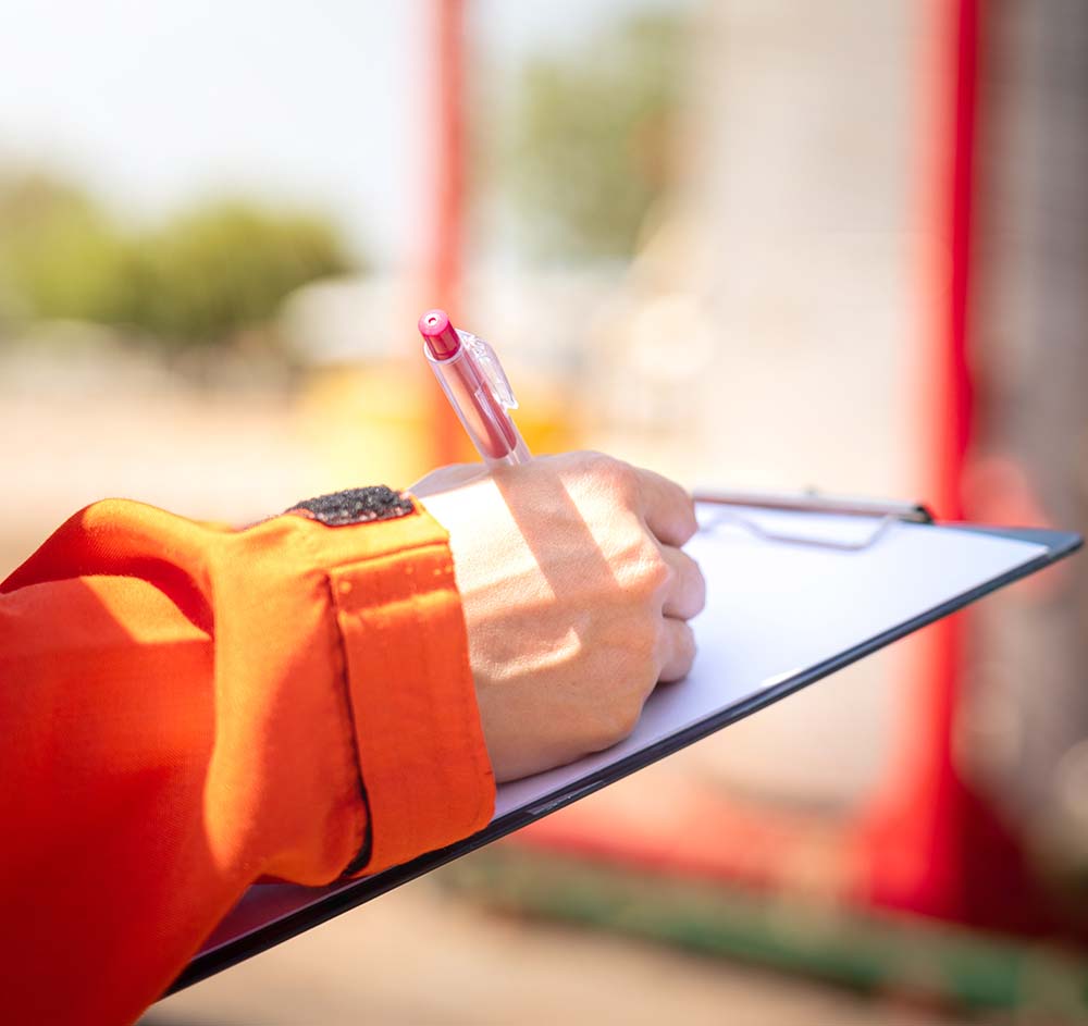 Fire inspector working